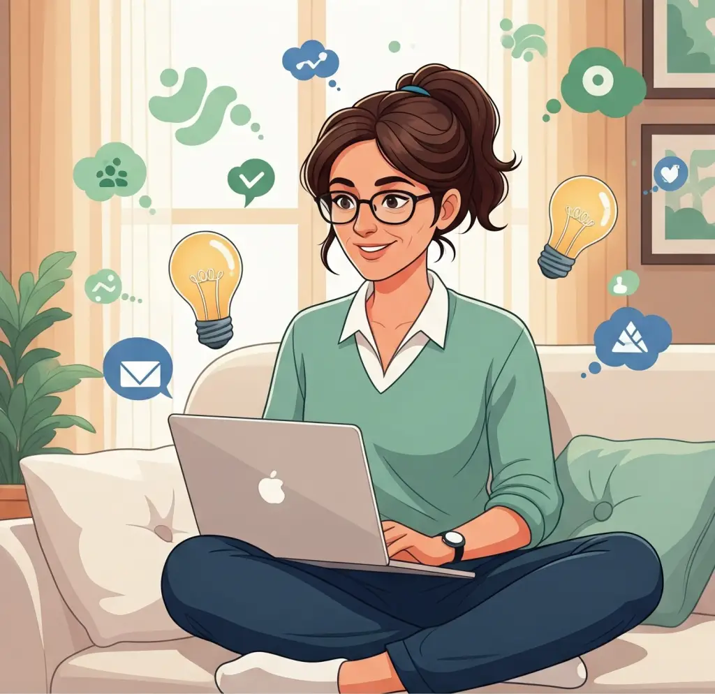 Small Business Owner in casual environment working on strategy